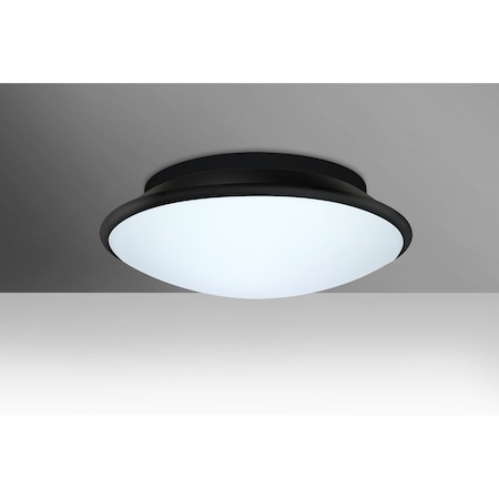 Besa Lighting Silk 16 Ceiling, Opal/Black, 1x30W LED SILK16BKC-LED